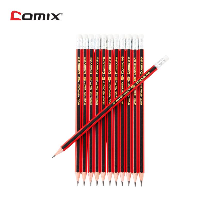 

Pack Of 12] Comix Hexagonal Shape Basswood Wood 2B Graphite Sketching Pencil Set,MP2023 Pencils