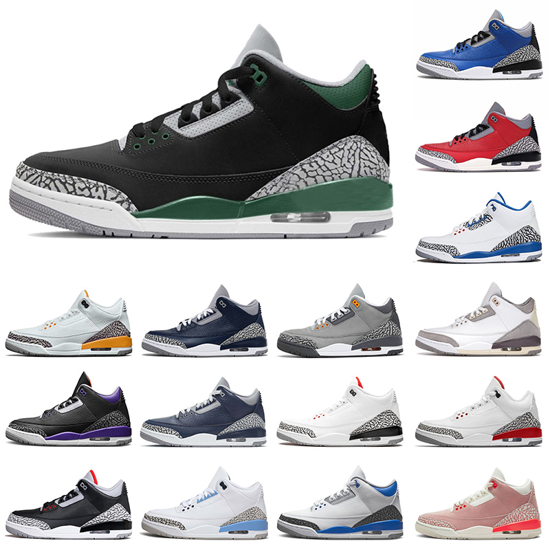 

Top Quality 3 Basketball Shoes Jumpman 3s Mens Sports Size 36-47 Pine Green Fragment Racer Blue Rust Pink Cool Grey Men Women Fashion Sneakers, B39 a ma maniere 40-47