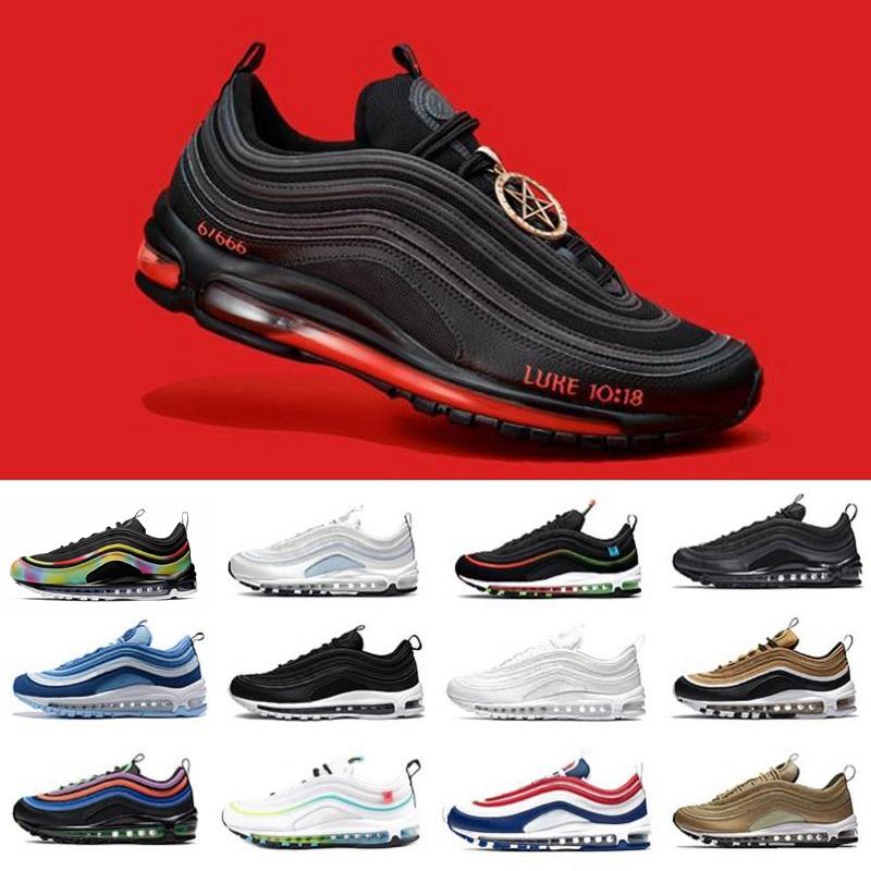 

Mschf Lil Nas x Satan Luke inri jesus mens running shoes Halloween Summit triple black white gold University Red undefeated men women trainer sports sneakers 36-45, Color#46
