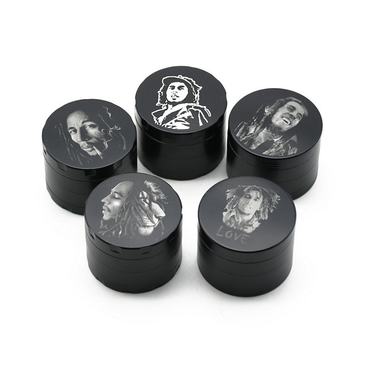 

Smoke grinder Personalized 52mm 4-layer BOB color printing zinc alloy cigarette grinder manual grinder smoking set grinders