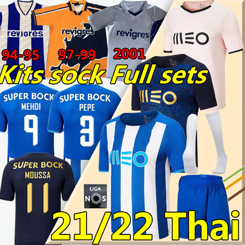 

2021 2022 Oporto soccer jerseys PEPE MOUSSA SÉRGIO OLIVEIRA MEHDI LUIS DÍAZ MATHEUS EVANILSON football shirt Retro Jersey 1994 95 97 99 00 01 Men+Kids kit uniforms, Black