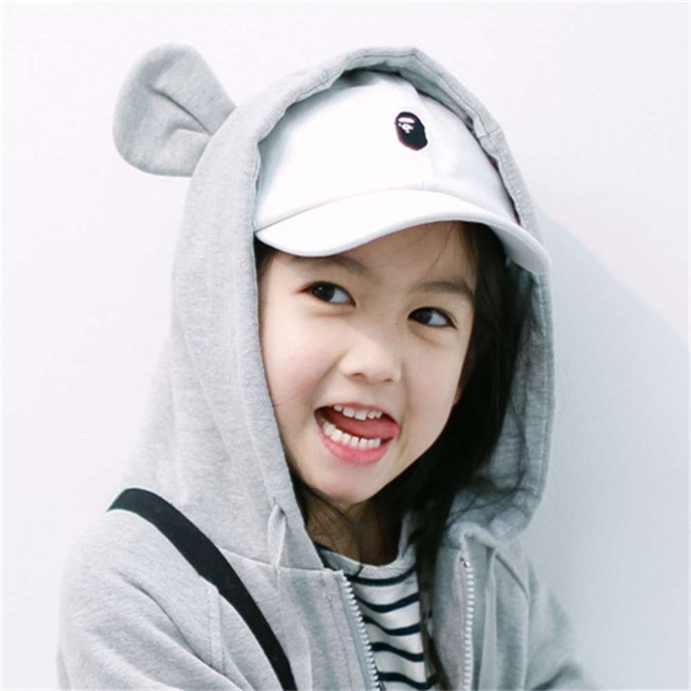 

caps Spring summer Japanese fashion brand baby boy and girl parent child ape head cloth duck tongue baseball hat, Yellow