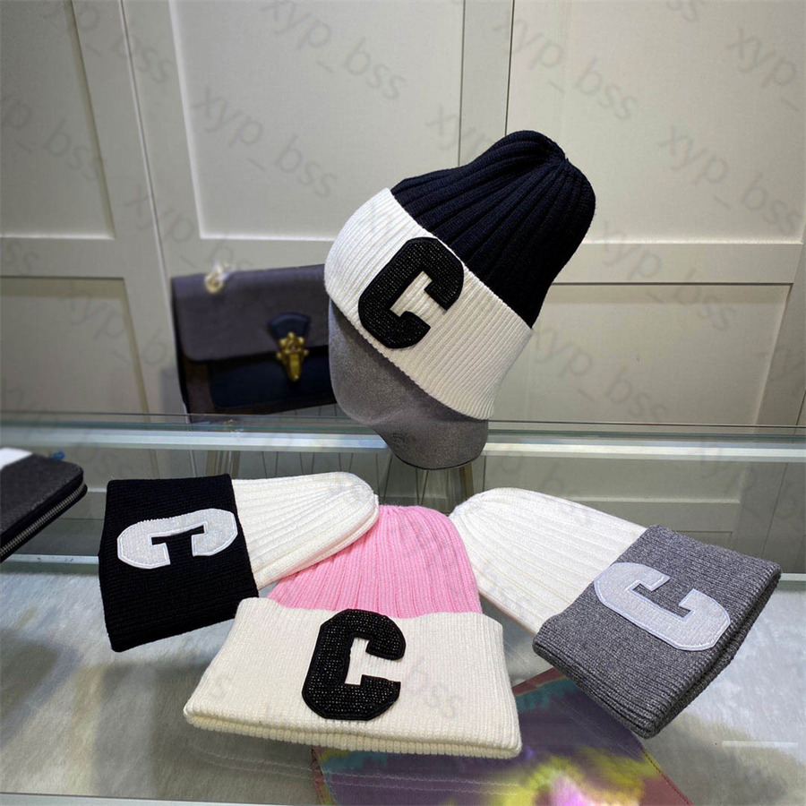 

Casual Hat Cashmere Beanie Cap Skull Caps Cute Lovers Gift with Big Letter Design for Man Woman Hats 4 Colors, C1