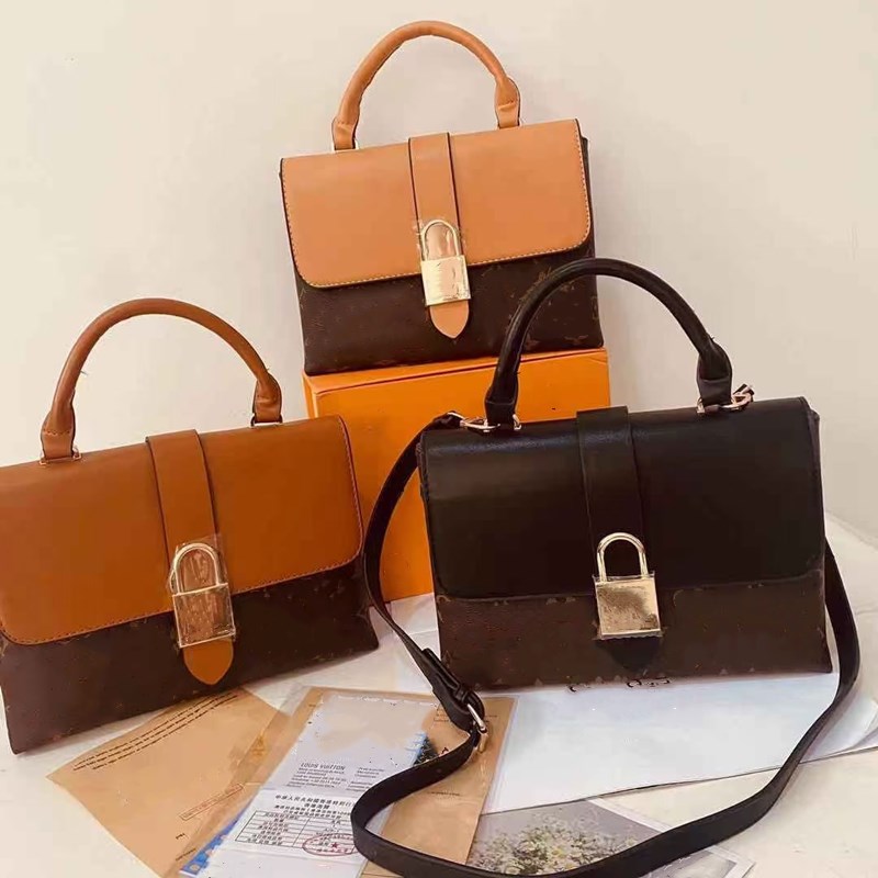 

High-end luxury leather bag leathers clutch 19 series authentic ladies fashion all-match small square large lock portable shoulder casual si