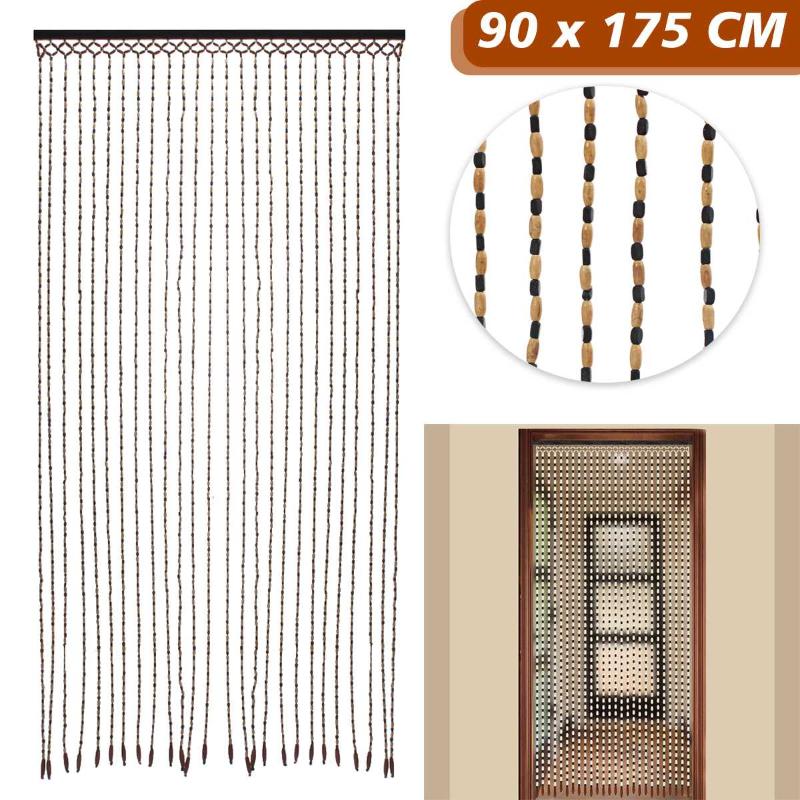 

curtain & drapes bamboo wooden beaded door blind mosquito bug screen for home porch bedroom living room divider decor 90cm*175cm