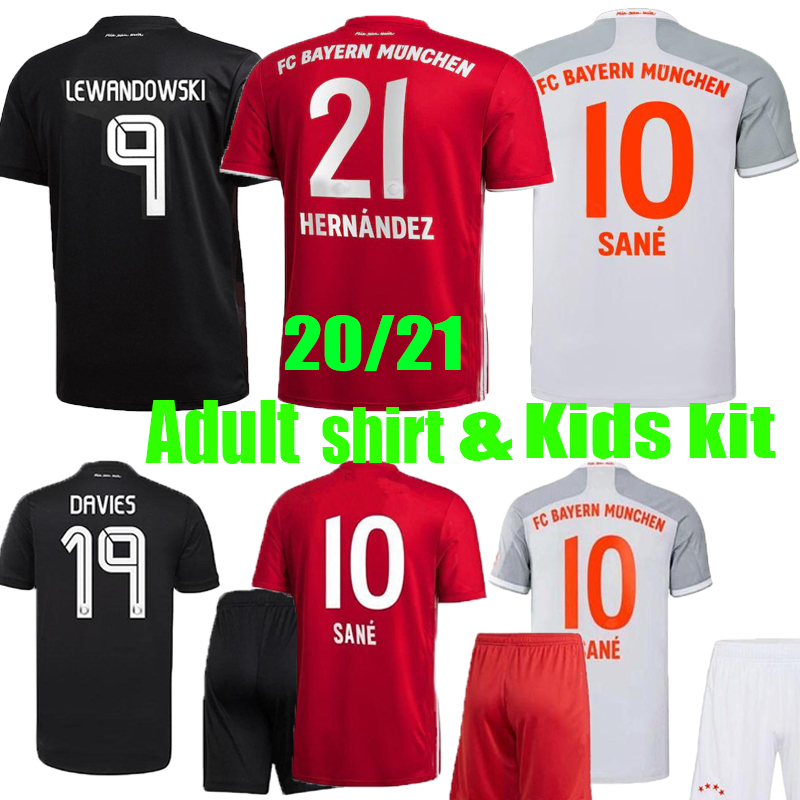 

in stock 2021 Adult shirt & kids kit 20 21 Bayern soccer JerseyS LEWANDOWSKI HERNANDEZ COUTINHO SANE MARTINEZ THIAGO uniforms Football, Black
