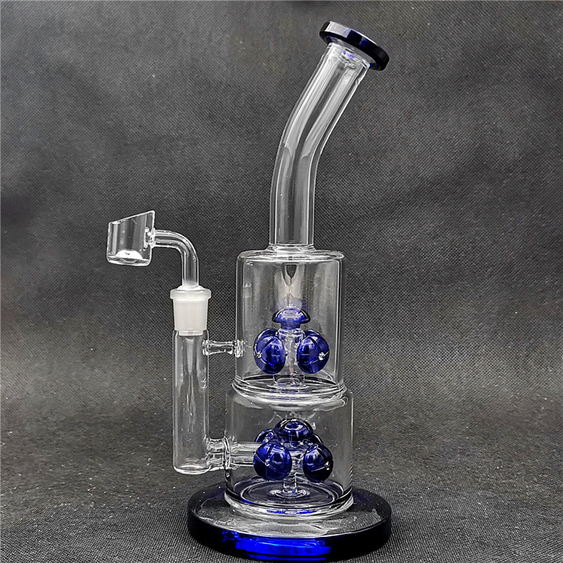 

Glass Water Bong With 14.4mm Female Joint Hookahs Double Pecr Handmade Pipes Dab Rig Rigs Bubblers Functional PiIPES