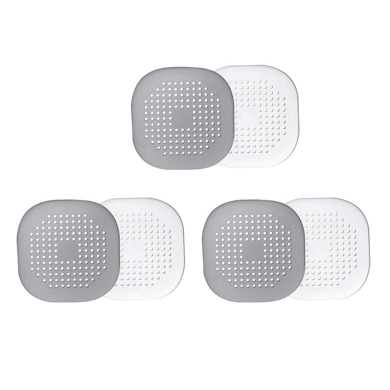 

Other Bath & Toilet Supplies 6Pc Hair Catcher Square Drain Cover For Shower Silicone Stopper With Suction Cup Easy To Install Suit Bathroom