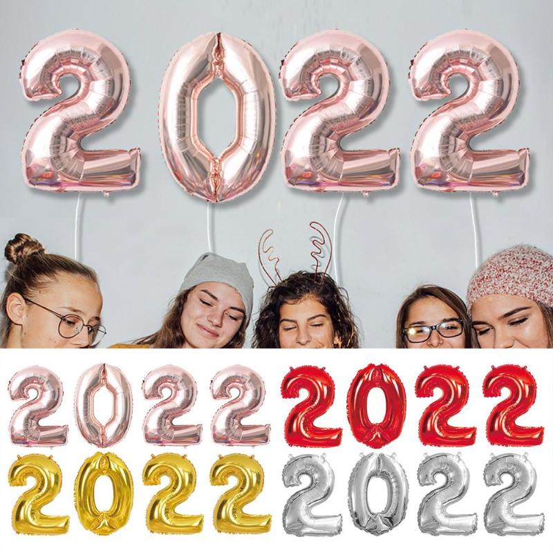

Party Decoration 2022 Number Balloons 17 Inch Aluminum Film Balloon Set Year's Eve Wedding Anniversary Xmas Decor Supplies
