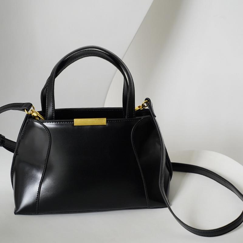 

Evening Bags Clip Briefcase OL Leather Handbag For Women Niche Retro Luxury Smooth Portable Geometric Bag Vintage 2021 Shoulder