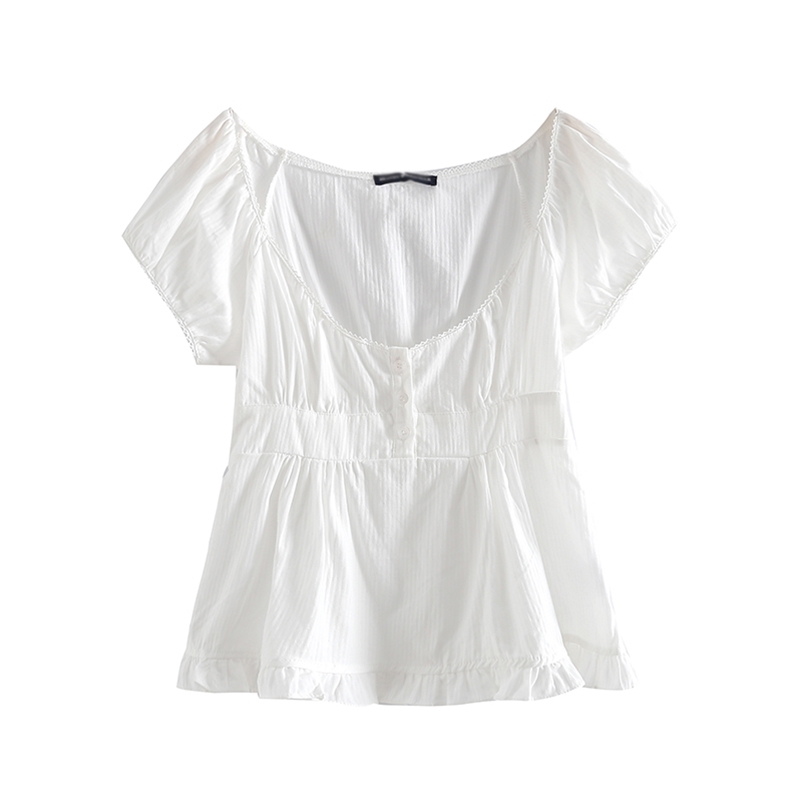 

PUWD Slim Girls Sweet Tshirts Summer Fashion Ladies Stylish Soft Cotton Short Tees Vintage Women Cute Tops Chic 210722, White