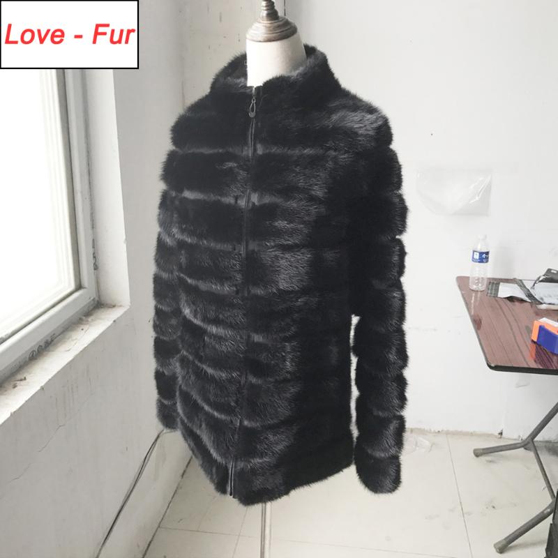 

Women's Fur & Faux 2021 Autumn Winter Long Style Women Real Mink Coat Genuine Outerwear Thick Warm 100% Natural Jacket, Black