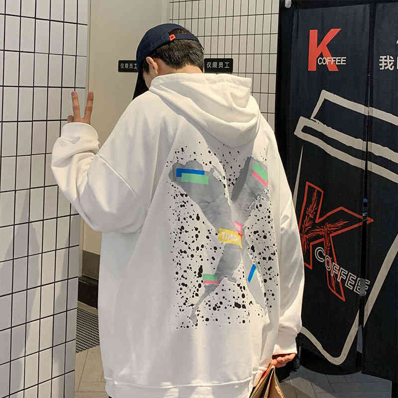 

Men's long sved Hoodie, men's sportswear, large , Harajuku style, leisure, XXX temptation, Blue