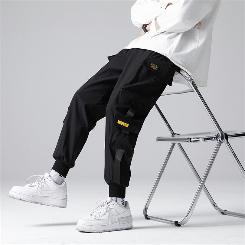 

cargo streetwear harajuku hip hop women pants joggers casual harem ankle length trousers elastic waist black army green s 5xl