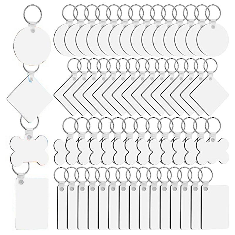 

Keychains 40PCS Sublimation Keychain Blank Kit,DIY Thermal Transfer With Key Ring,for Transfer., Silver