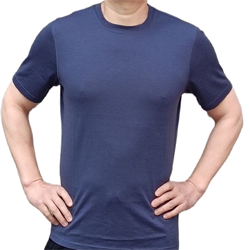 

Middle Weight 180GSM Mens 100% Merino Wool T Shirt Short Sleeve, Sleeve Baselayer, 7 Colors, American Fit 210716, Dark heather grey