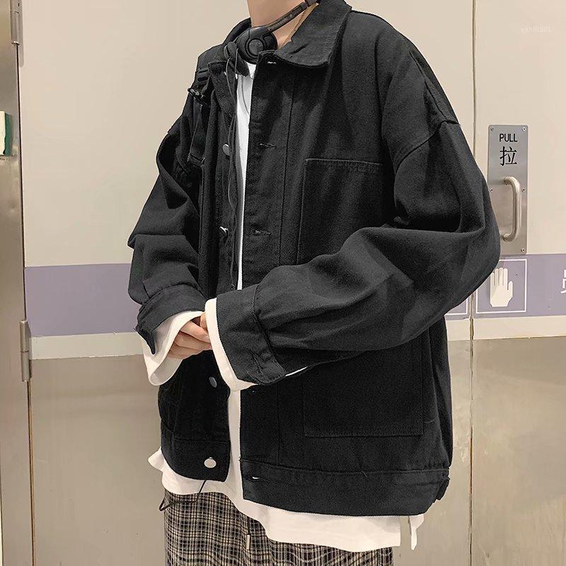 

Men's Jackets Black Jacket Men Style Buttons Denim Casual Top Streetwear Kpop Clothes Varsity Clothing BG50JS, Style2