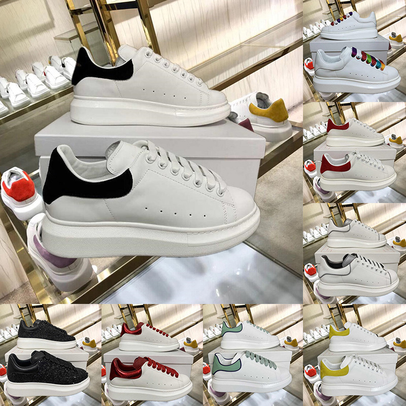 

Fashion Men Shoe Designer Women Leather Lace Up Platform Oversized Bottoms Sneakers White Black Golden Red mens womens Luxury velvet suede C