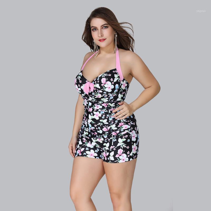 

Women's Swimwear Large Size Swimsuit Women One-piece Plus Sexy Print Retro Shorts Backless Tankini Set Beach Bathing Suit, Gray
