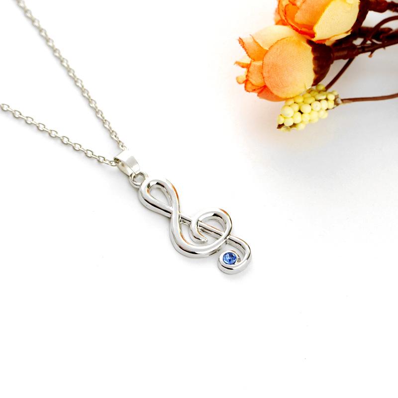 Pendant Necklaces Lucky Simple Singer Logo Hollow Zircon Music Symbol Necklace Love Woman Mother Girl Gift Wedding Blessing Jewelry-image-698843805