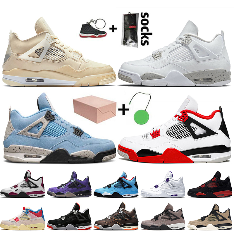 

Top Fashion With Box Jumpman 4 Women Mens Basketball Shoes 4s Sneakers Sail White Oreo University Blue Fire Red Trainers, #11 undefeated 40-47