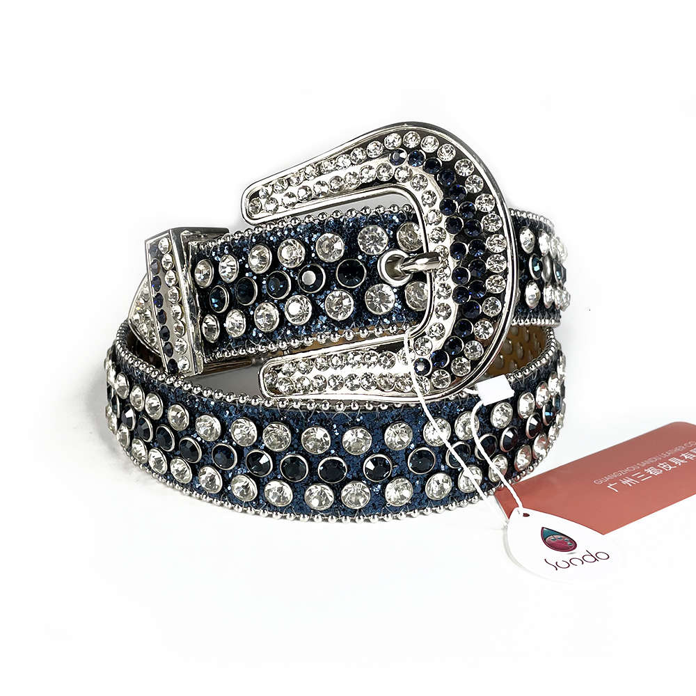 

Fashion Crystal Belt Adjustable Length Diamond Buckle Chic Western Cowboy Style Rhinestone Belts For Girls Men Decorative, Black;brown