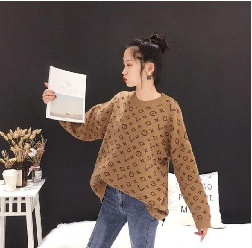 

luxury clothes womens sweater for woman designer sweaters casual knit contrast color long-sleeved Sweaters, Red