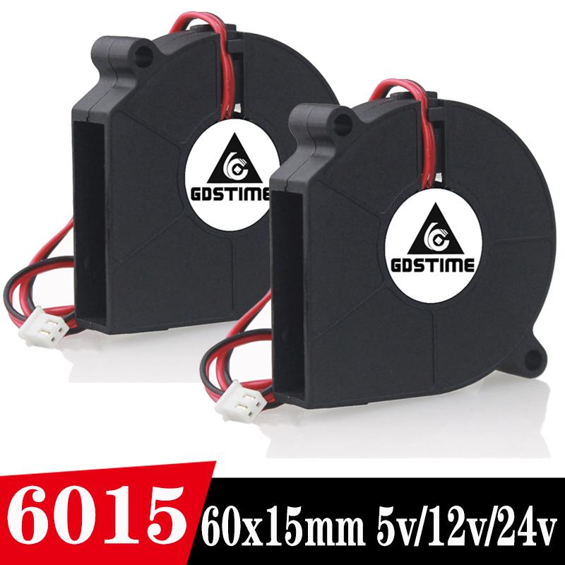 

Gdstime 6CM DC Brushless Cooling Centrifugation 60mm Blower Fan 5V 12V 24V 2Pin USB 60x15mm 6015 Sleeve Heatsink Radiator Fans & Coolings