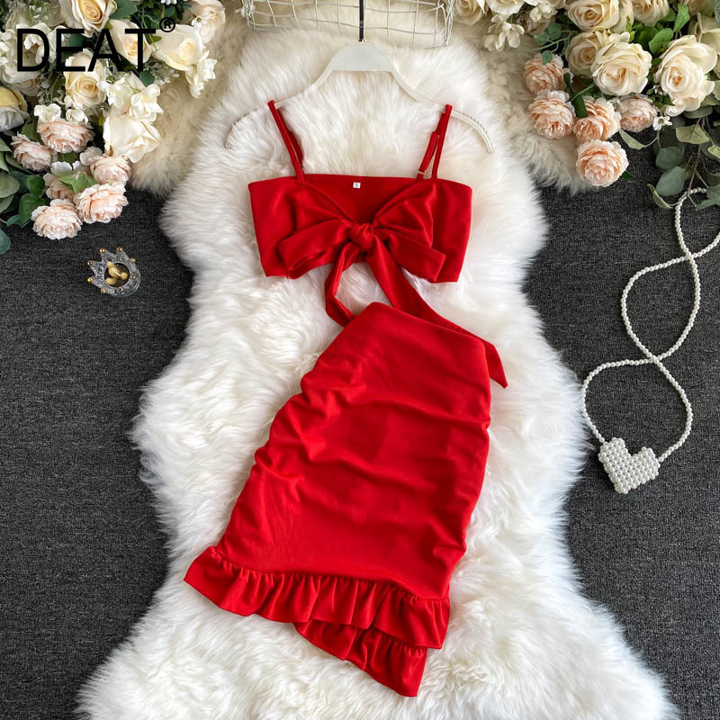 

Women skirt short two piece set Fashion Spring Summer 11D009 210525, Red