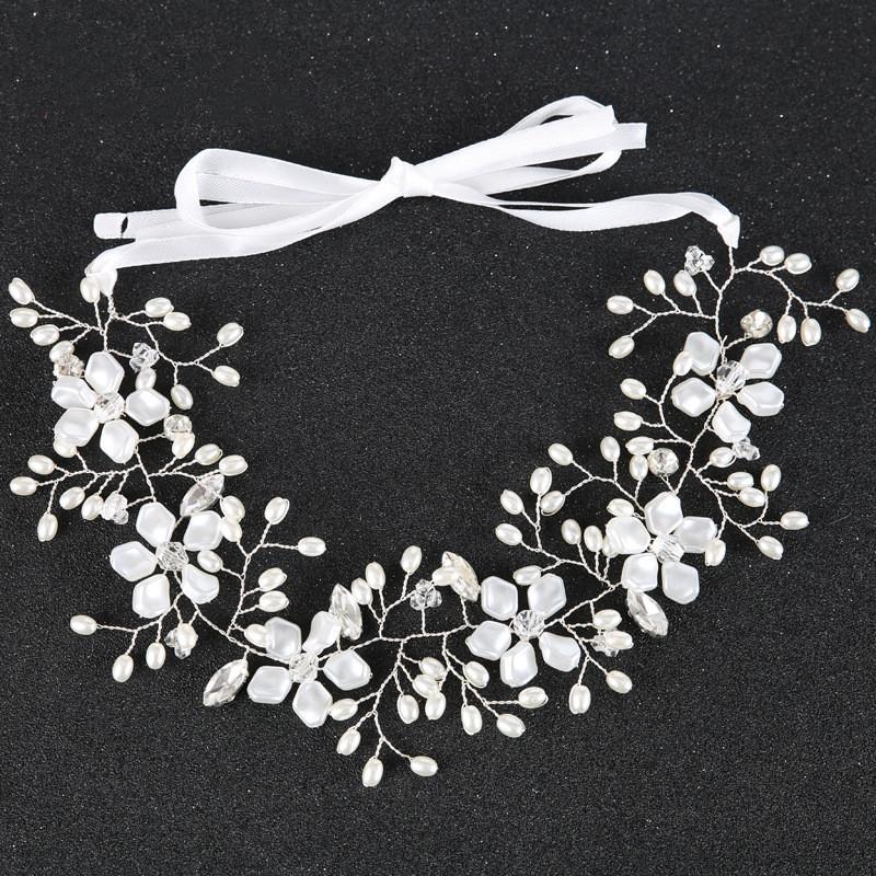 

Hair Clips & Barrettes Crystal Silver Flower Rhinestones Pearls Wedding Bridal Headband Headpiece Bride Vines Accessories MY3180, Golden;silver