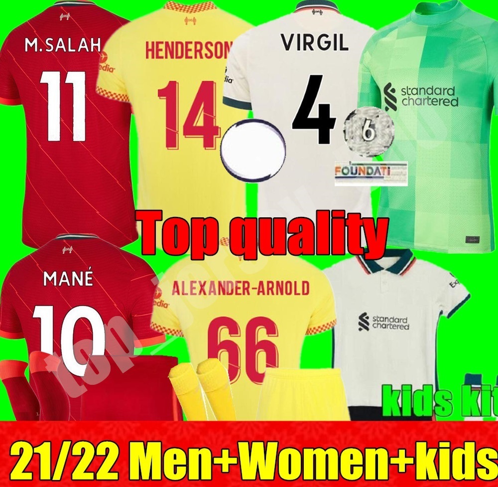 

21 22 lFC adult Men Women kids kit M.SALAH VIRGIL FIRMINO soccer jersey lIvErpool home away 3rd MANE HENDERSON GK A.BECKER DIOGO J. 2021 202, Black;yellow