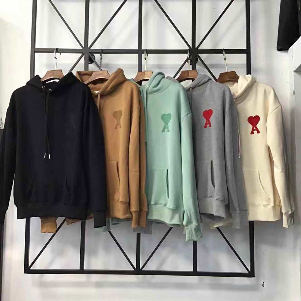 

2021 Men' Clothing Heart Embroidery Sweatshirt Hoodie Women' Pullover Top Autumn Designer Hoodies Sweatshirts mens Color Grey Black Red, Opp bag no sale