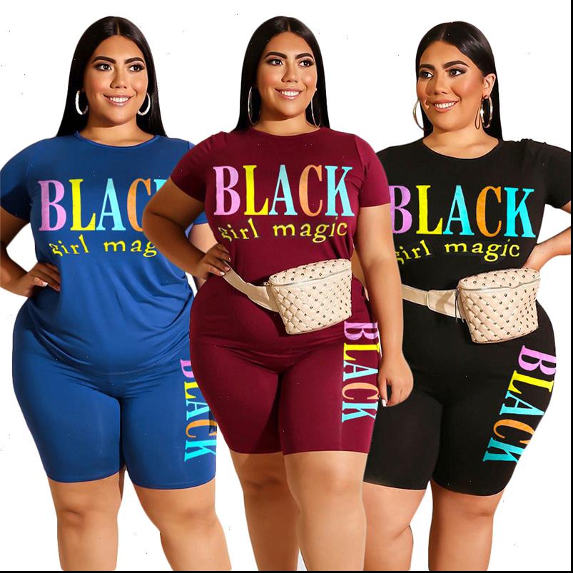 

womens tracksuits plus size 2 piece sets summer casual outfits t shirt pant letter two pieces pants set wholesale, Gray