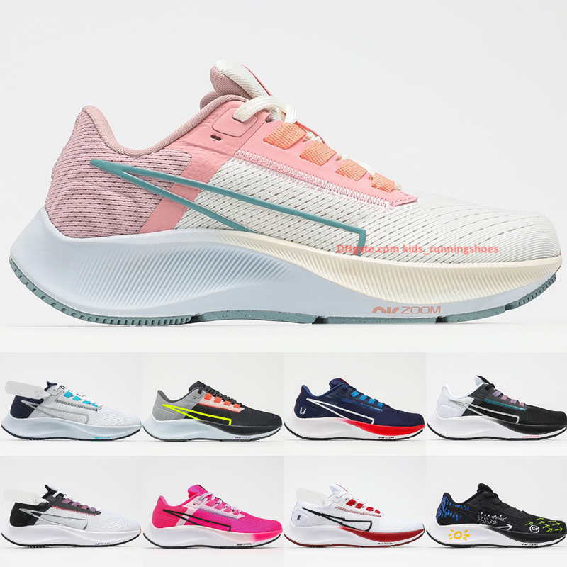 

High Quality Pegasus 38 Running Shoes Sail Pink Glaze LE Greedy White University Red Run Past The Future Mens Womens Outdoor Sneakers, C03 black graffiti