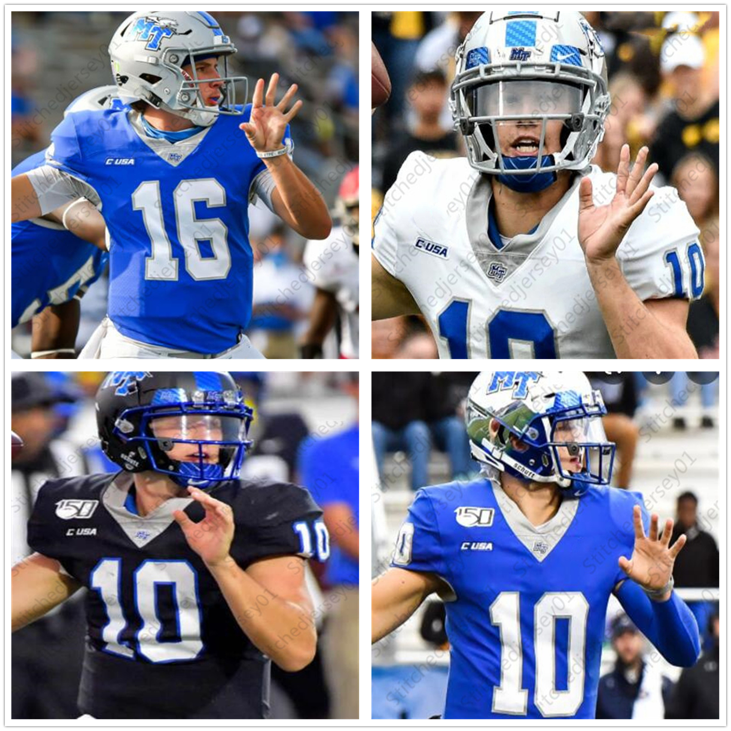 

Middle Tennessee State Football Jersey NCAA College 81 CJ Windham Will Gilchrist Jayy McDonald Frank Peasant Jay Ajayi, Blue