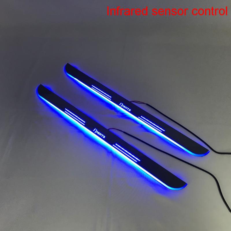 

Infrared Sensor Control Led Door Sill Plate Strip Welcome Light Threshold Guard Protectors For Lada Granta Interior&External Lights