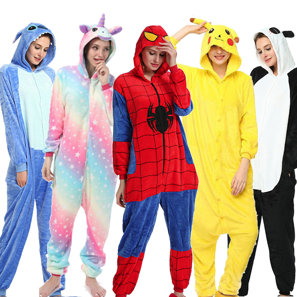 

Kigurumi Unicorn Pajamas Animal Adults Winter Sleepwear Stitch Panda Pyjamas Women Onesie Anime Costumes Jumpsuit, Clear