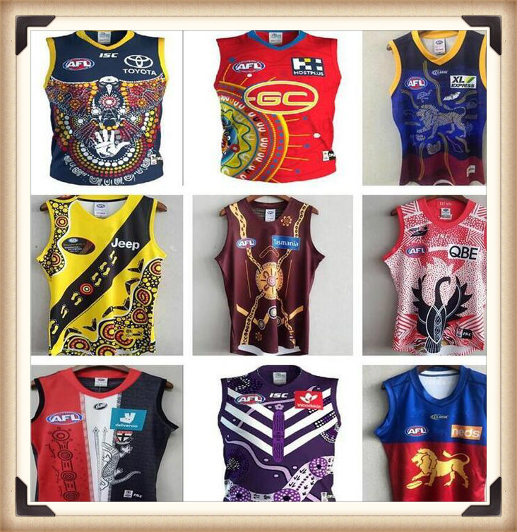 

20 2021 Fremantle Dockers Richmond Tigers Giants Cats Essendon Tasmania Coast Lions Rugby Jerseys 20 21 AFL League shirt vest, Black;gray