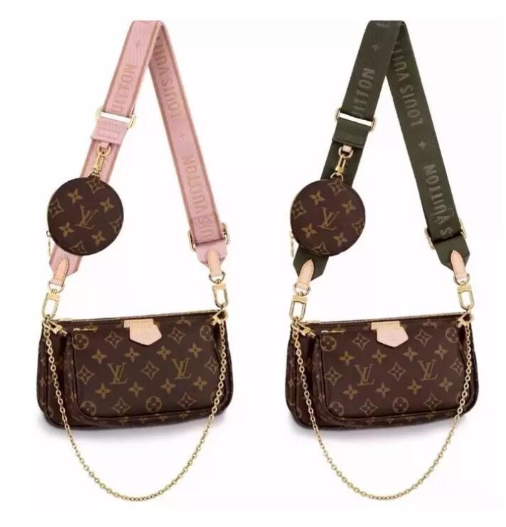 

GGLVLouisVutton YSLMULTI POCHETTE ACCESSOIRES 3PCS Women Chain Crossbody bag Fashion Shoulder Bag Lady tote purses D, Red;black