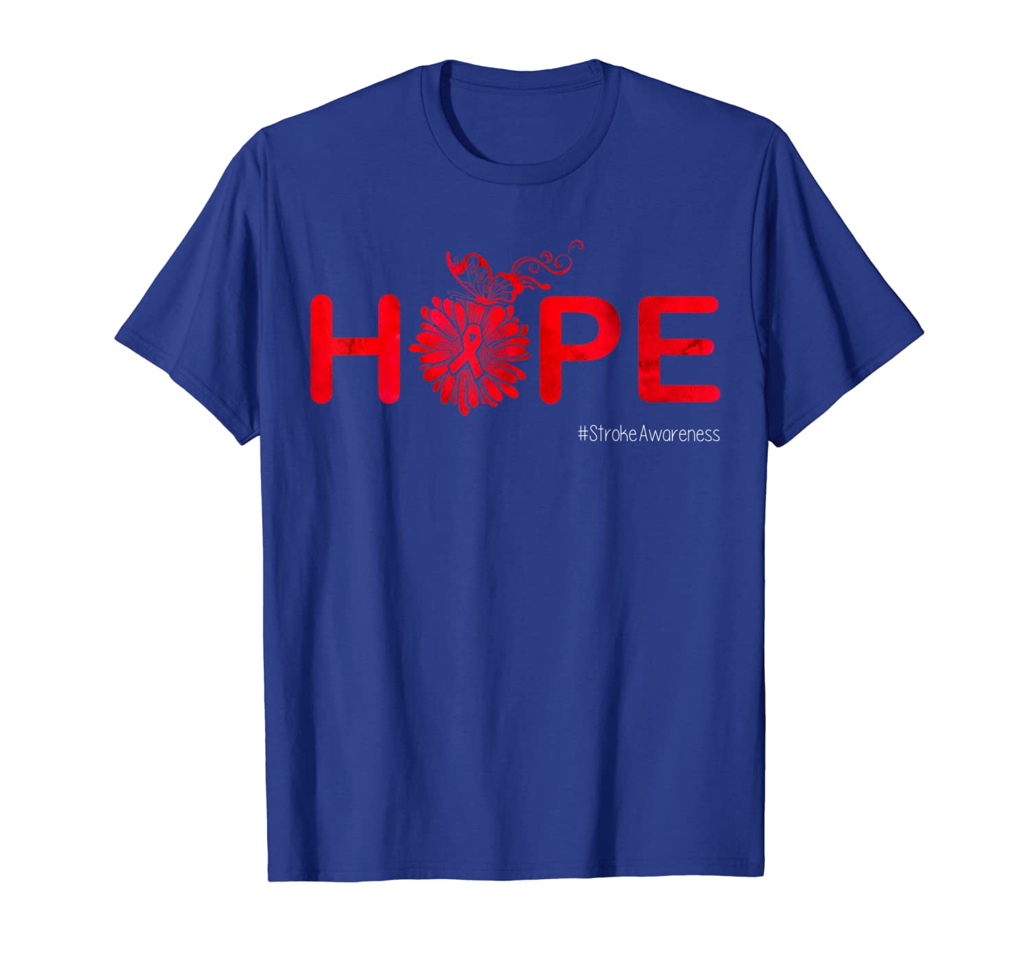 

hope butterfly ribbon stroke awareness tshirt gifts, White;black