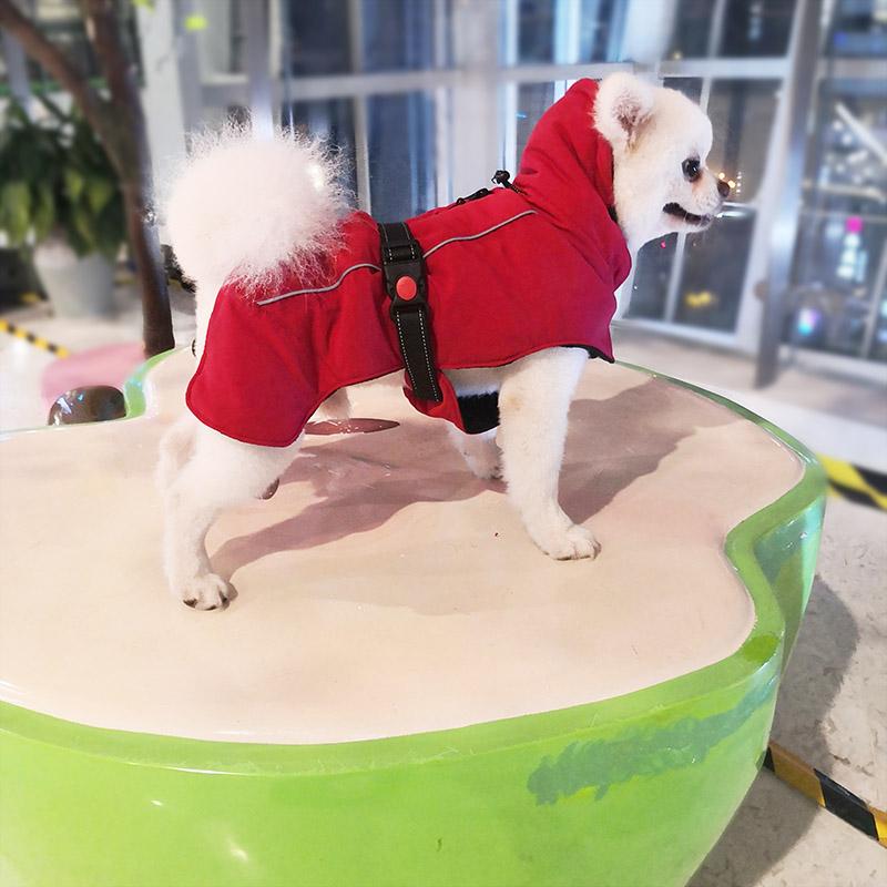 

Dog Apparel Reflective Coat Waterproof Winter Jacket Adjustable Puppy Clothes Warm Cotton Small Large Pet Clothing Fleece, Black