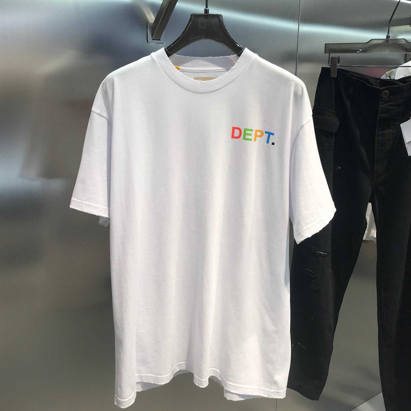 

Gallery Dept High level 2021ss used silk screen color letter printing men's and women's Short Sleeve T-Shirt factory wholesale outlet, White;black