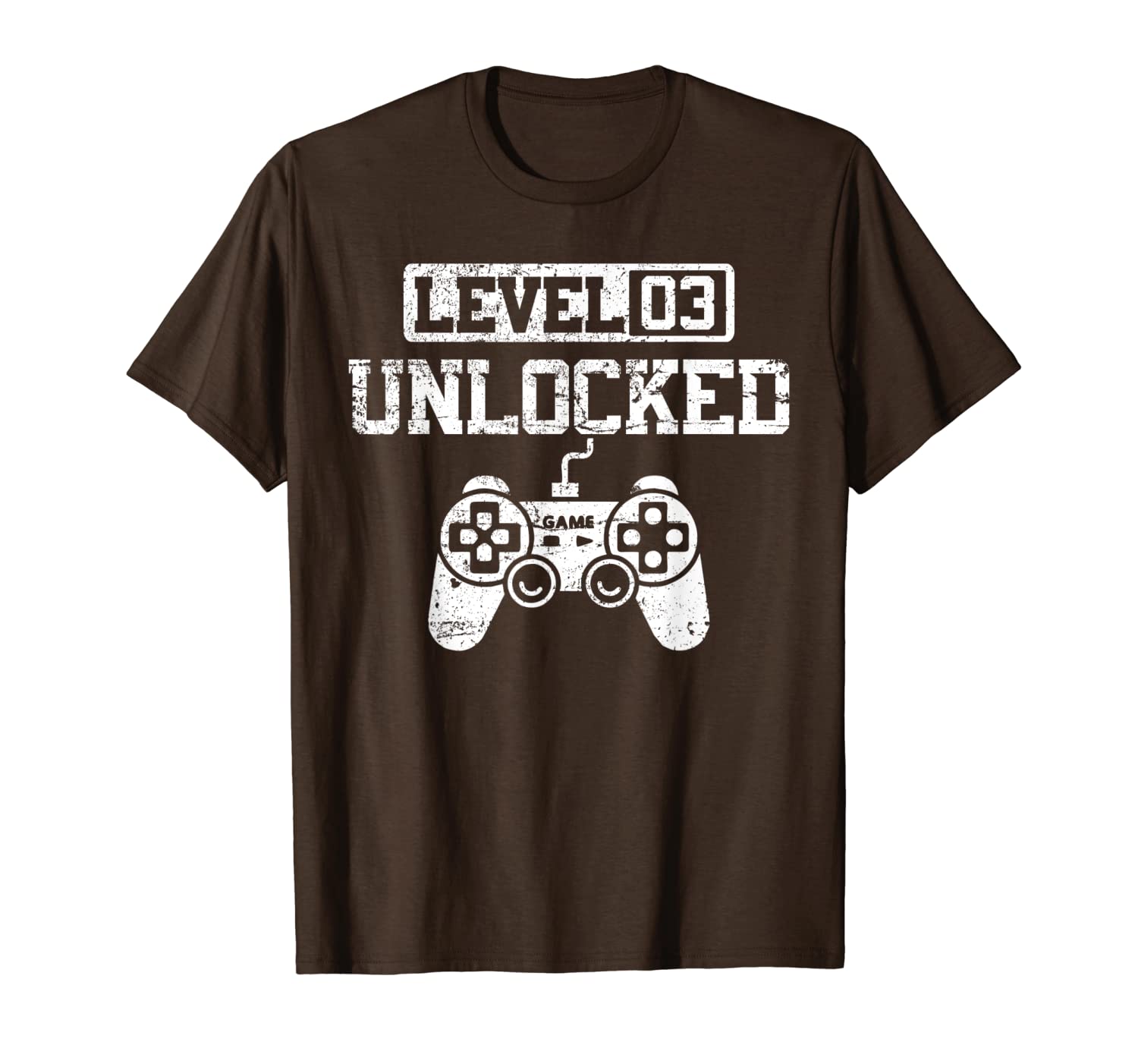

level 3 unlocked vintage t-shirt celebrate 3rd wedding, White;black