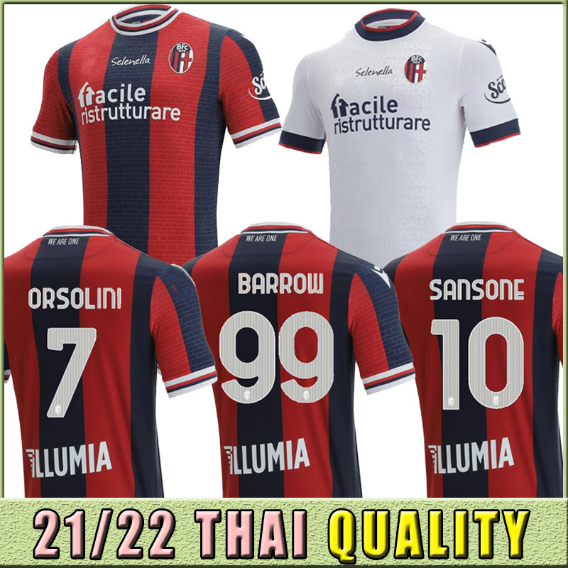 

2021 2022 BOLOGNA FC 1909 soccer jersey maglie da calcio Sansone SANTANDER Orsolini Tomiyasu Skov Olsen Soriano football shirts uniform 21-22, Away+patch