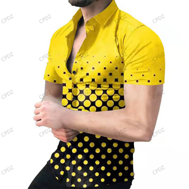 

shirts for men with designs 3d printing summer outdoor loose fashion letter Striped Printed button down short sleeve beach party style Hawaii plus size blouse, T8