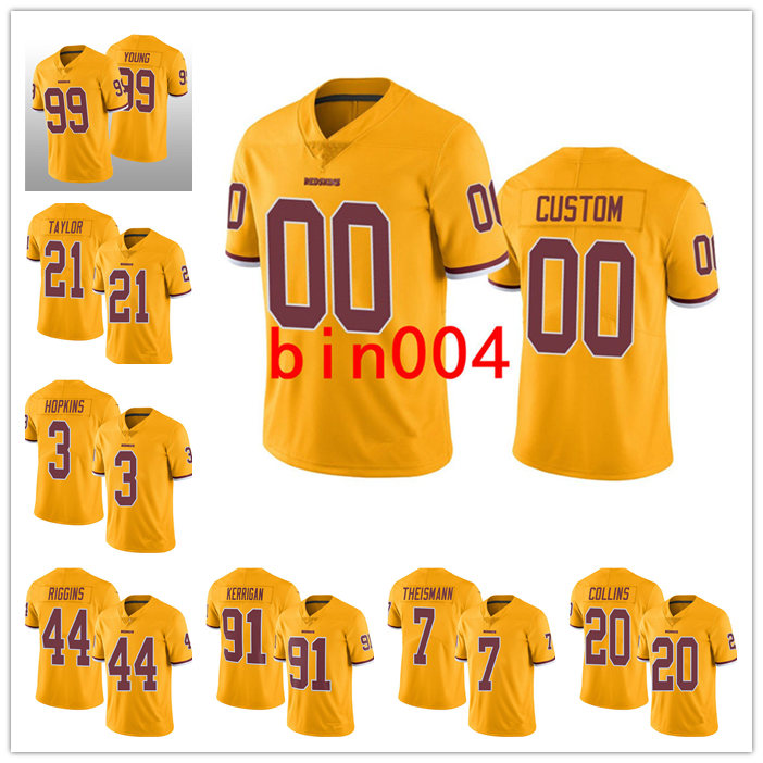 

Washington Redskins Jersey MEN WOMEN YOUTH Dwayne Haskins Chase Young Ryan Kerrigan Limited Jersey Football Gold Rush Vapor Untouchable, Black;red