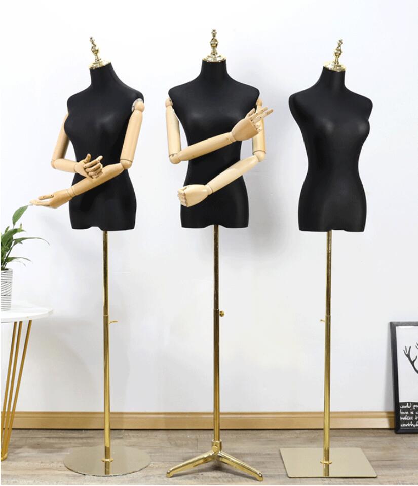 Model props Commercial Furniture female Korean clothing store models wedding dress frame window bodyfake half body gold-image-705423045