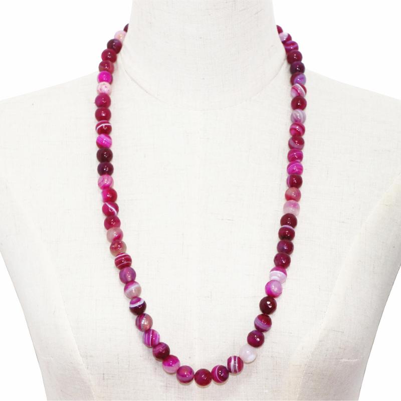 

Long Chain Necklace Statement Strand Necklaces For Women Natural Agates Stone Colorful Choker Bohemia Handmade Jewelry Gift B248 Chains