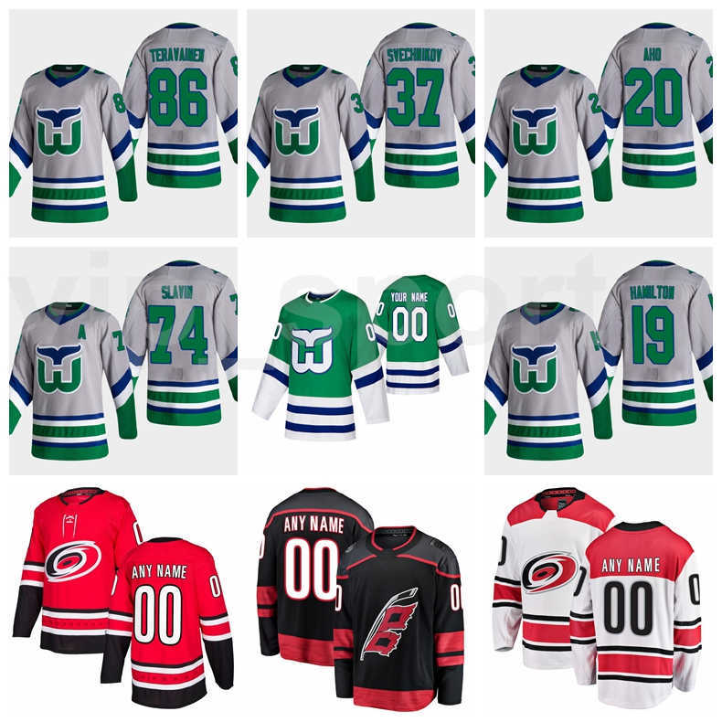 

Reverse Retro Carolina Hurricanes Hockey 37 Andrei Svechnikov Jersey 20 Sebastian Aho 19 Dougie Hamilton Jaccob Slavin 86 Teuvo Teravainen, Grey
