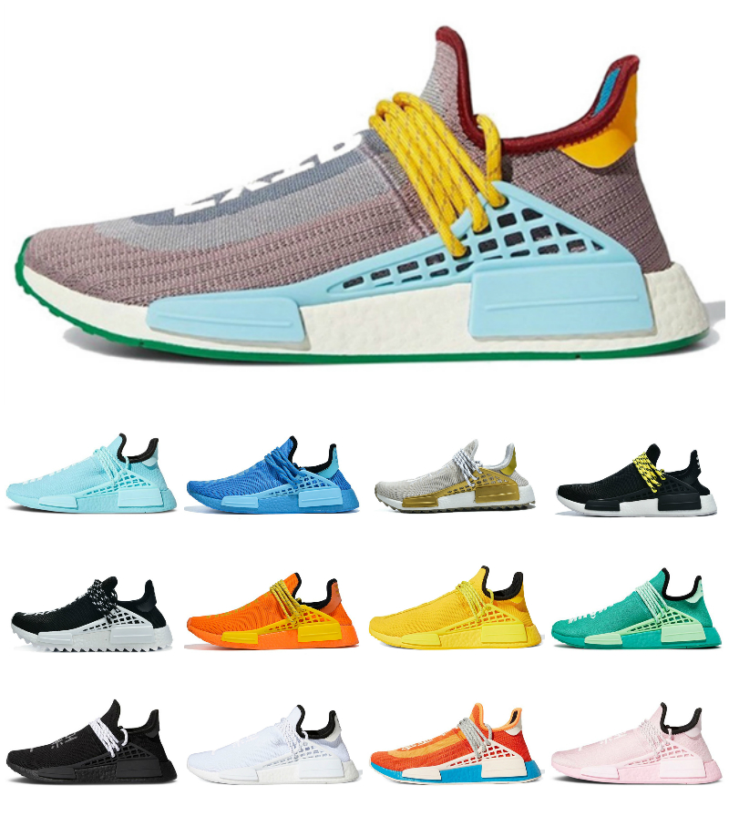 

Extra eye hu pharrell williams nmd human race mens running shoes Nmds Triple White Bright Orange Yellow Aqua Blue chocolate dash green solar pack women trainers, Bubble package bag